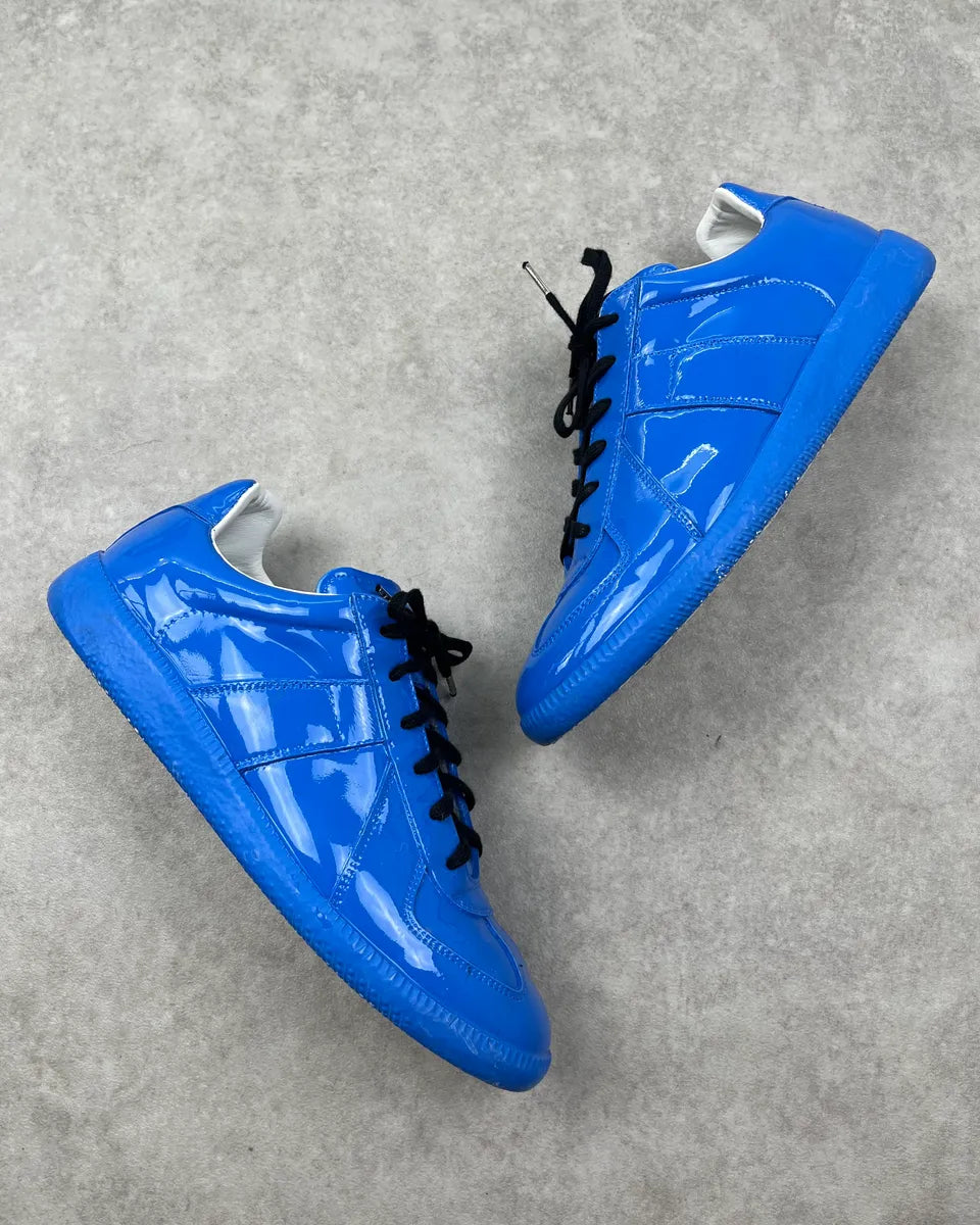 2000s Maison Margiela Blue Patent Leather Replica Sneakers GiMYjao 1