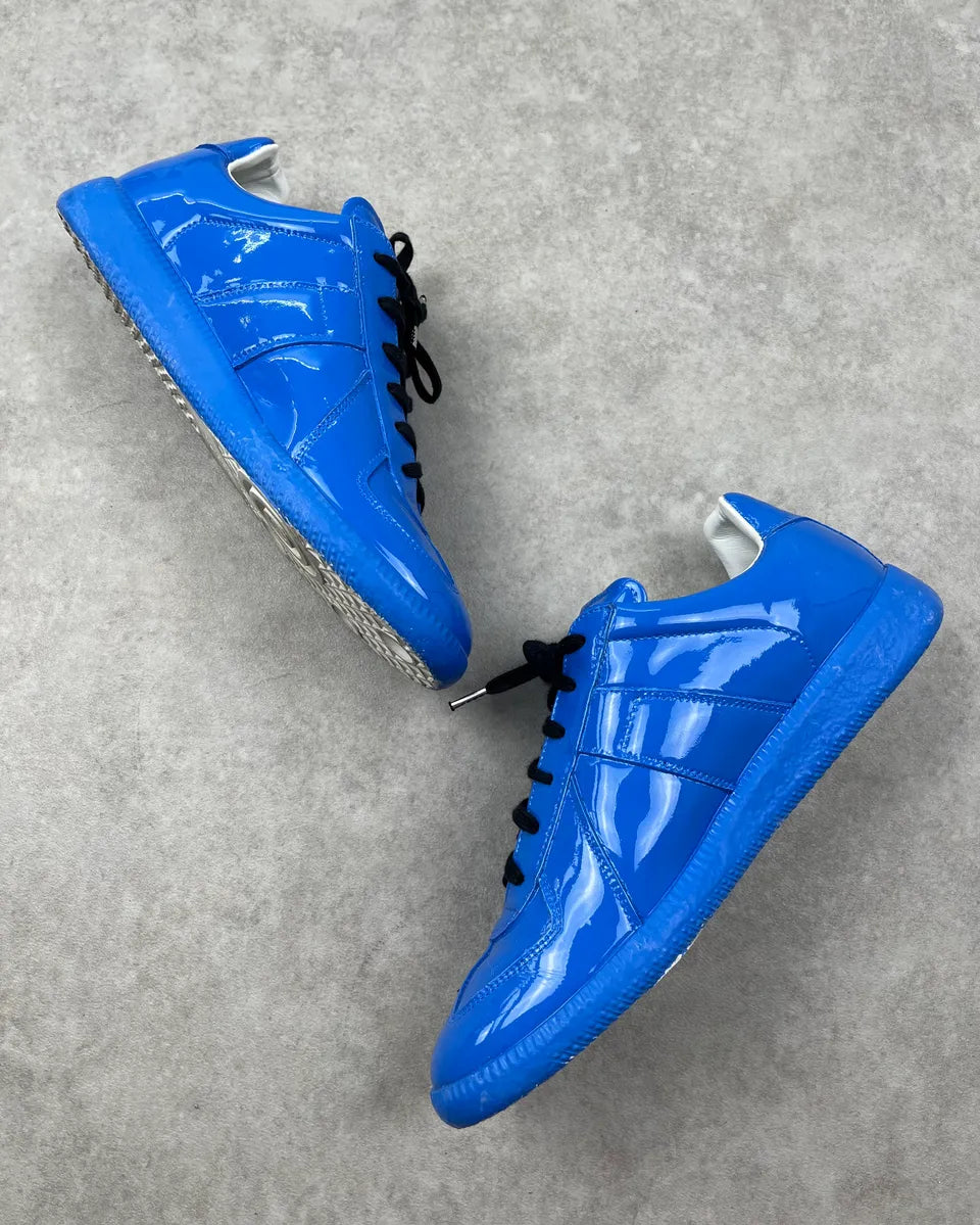 2000s Maison Margiela Blue Patent Leather Replica Sneakers GiMYjao 2