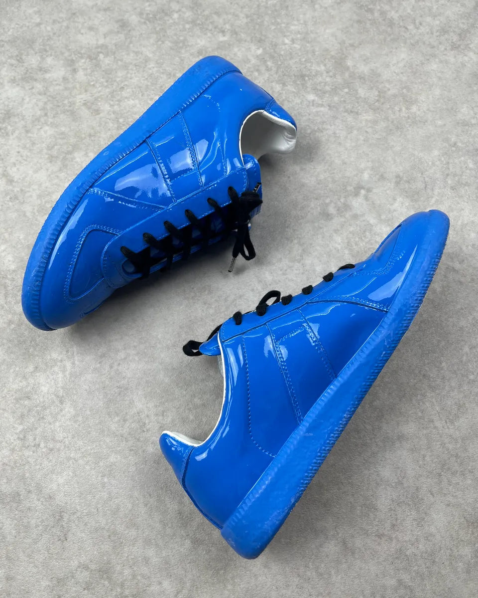 2000s Maison Margiela Blue Patent Leather Replica Sneakers GiMYjao 3