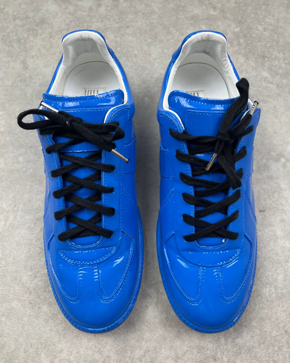2000s Maison Margiela Blue Patent Leather Replica Sneakers GiMYjao 5