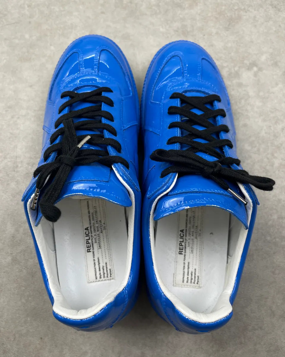 2000s Maison Margiela Blue Patent Leather Replica Sneakers GiMYjao 9