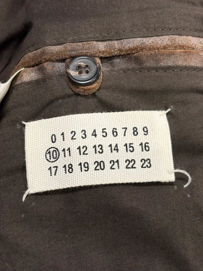 AW2008 Maison Margiela Brown 5-Zip Eroded Leather Biker Jacket zFrhMGs 11