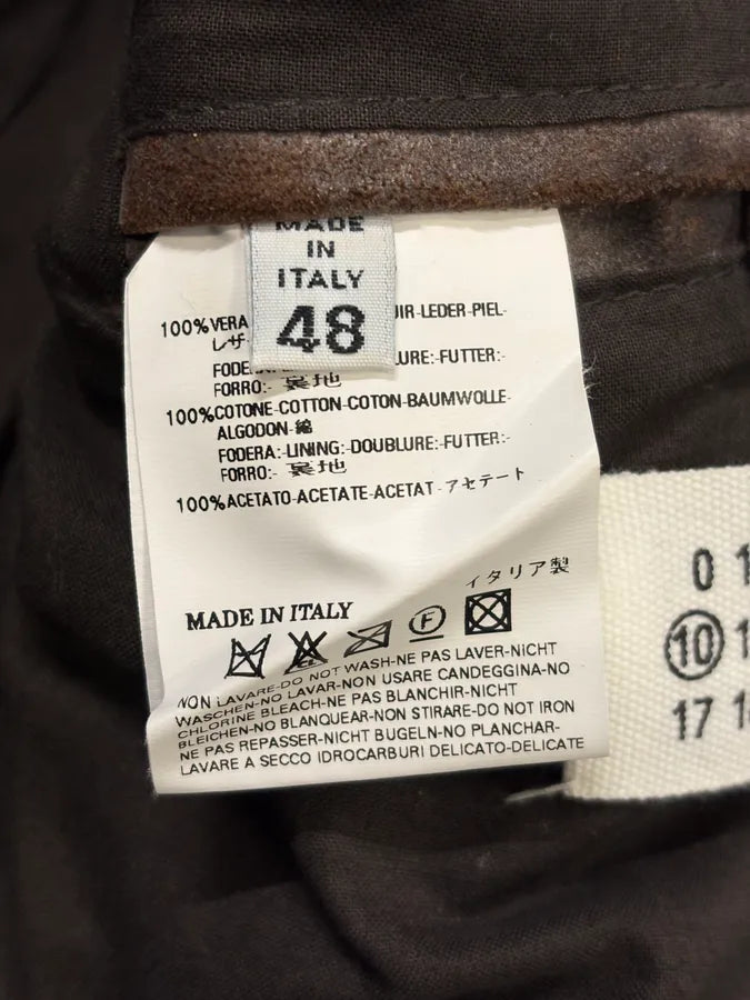 AW2008 Maison Margiela Brown 5-Zip Eroded Leather Biker Jacket zFrhMGs 12