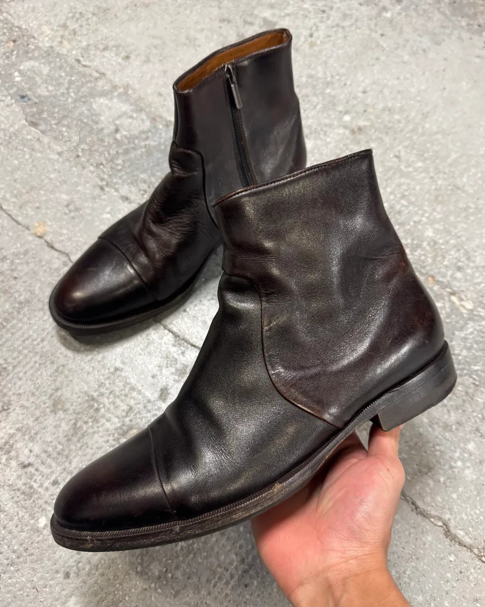 2000s Maison Margiela Brown Leather Boots (40eu/us7) 0