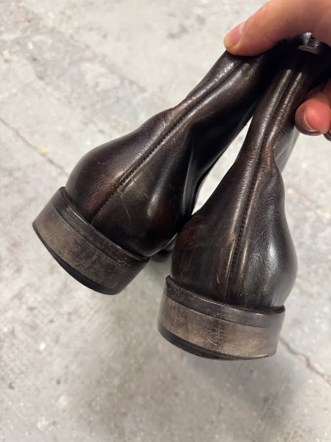 2000s Maison Margiela Brown Leather Boots (40eu/us7) 3