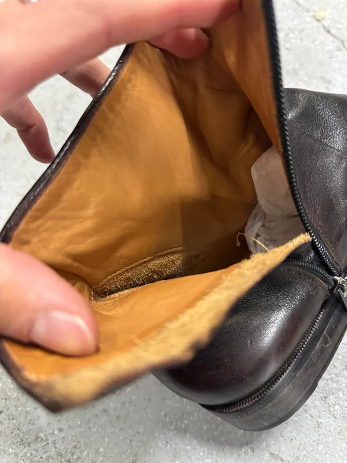 2000s Maison Margiela Brown Leather Boots (40eu/us7) 5