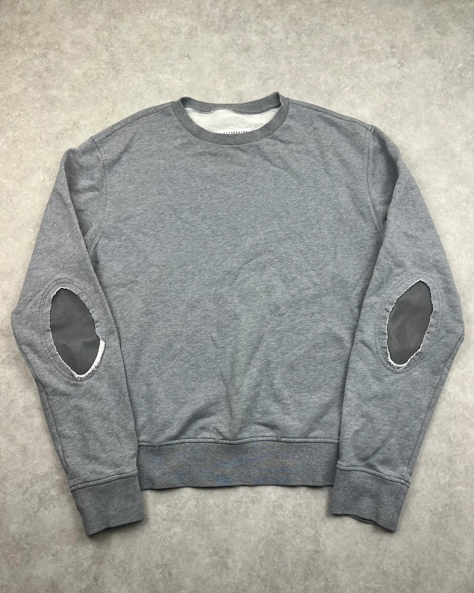 AW2019 Maison Margiela Grey Elbow Patch Sweater ffpbkge 0