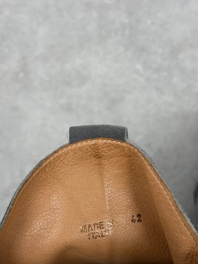 2000s Maison Margiela Grey Suede Leather Western Boots lmHoEuW 6