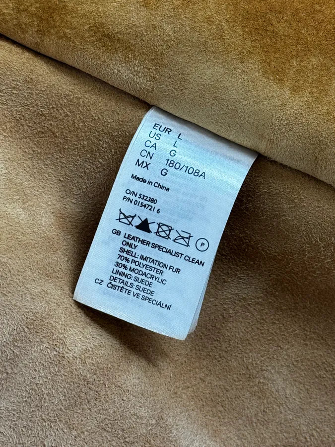 2000s Maison Margiela H&M Shearling Beige Reversible Long Jacket CWfaRTF 15