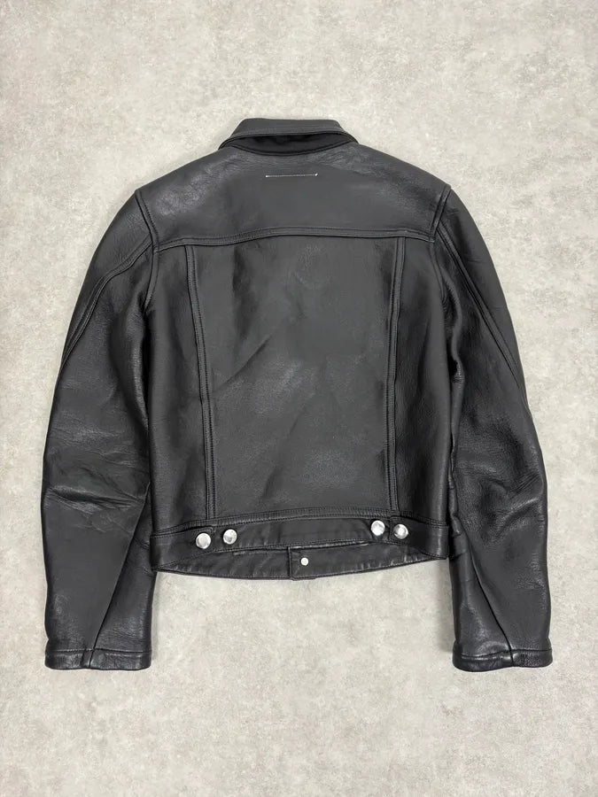 SS2016 Maison Margiela MM6 Black Trucker Jacket rLilEOd 5