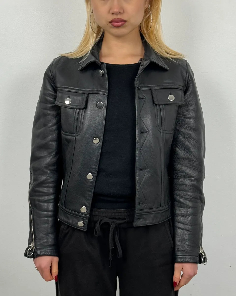 SS2016 Maison Margiela MM6 Black Trucker Jacket rLilEOd 1