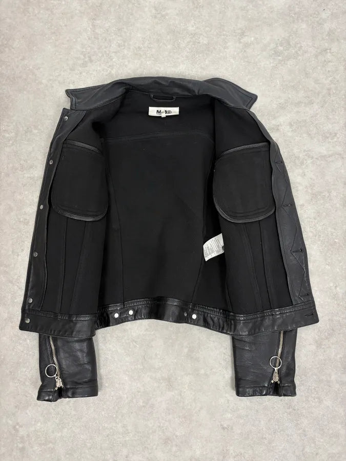 SS2016 Maison Margiela MM6 Black Trucker Jacket rLilEOd 6