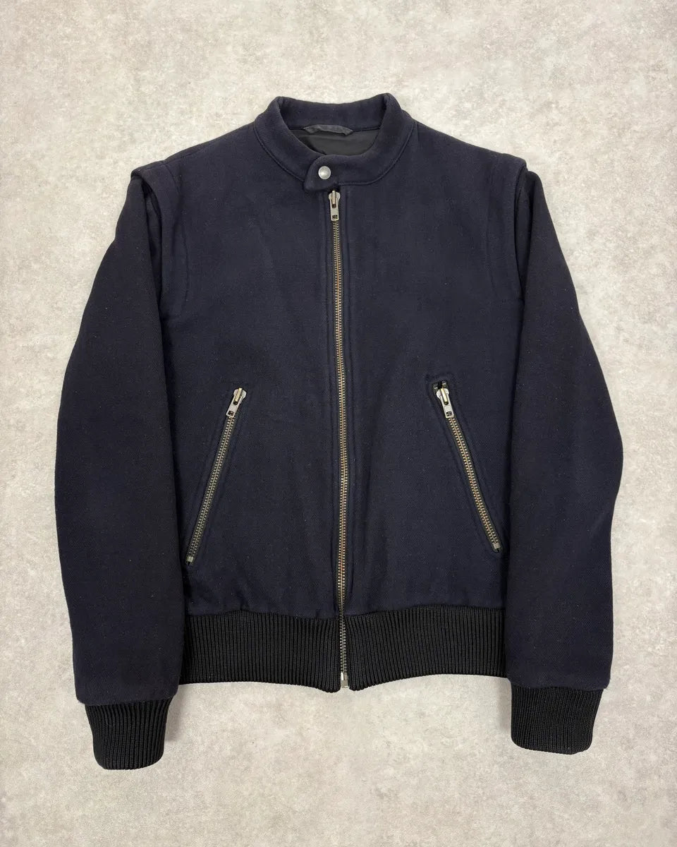 FW2008 Maison Margiela Navy Zip Bomber Jacket gAasLcZ 0
