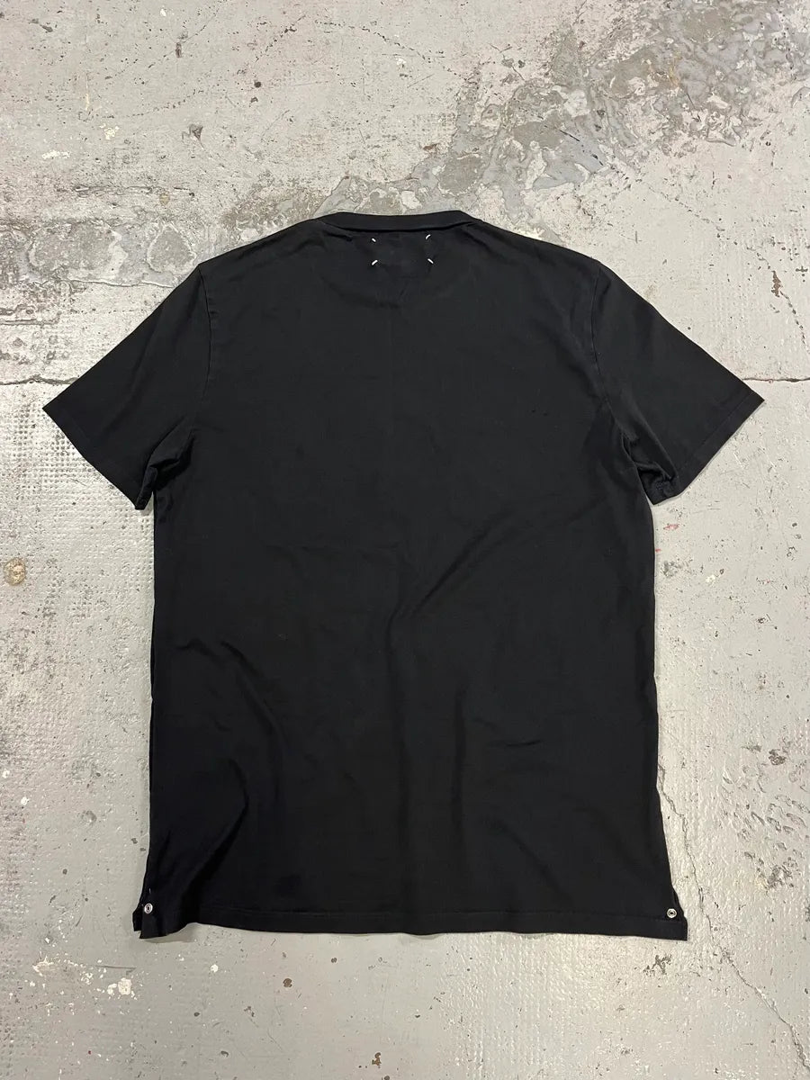 2000s Maison Margiela Signature Buttoned Black T-Shirt iLuWXXj 6