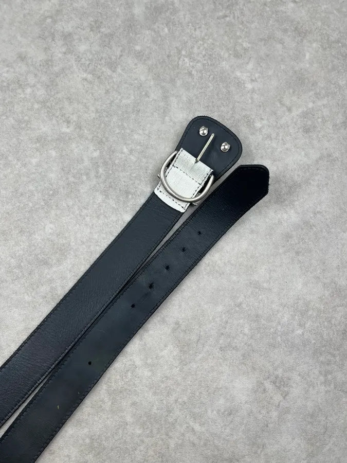 Maison Margiela H&M White Cracked Leather Western Cowboy Belt yICoeyx 6
