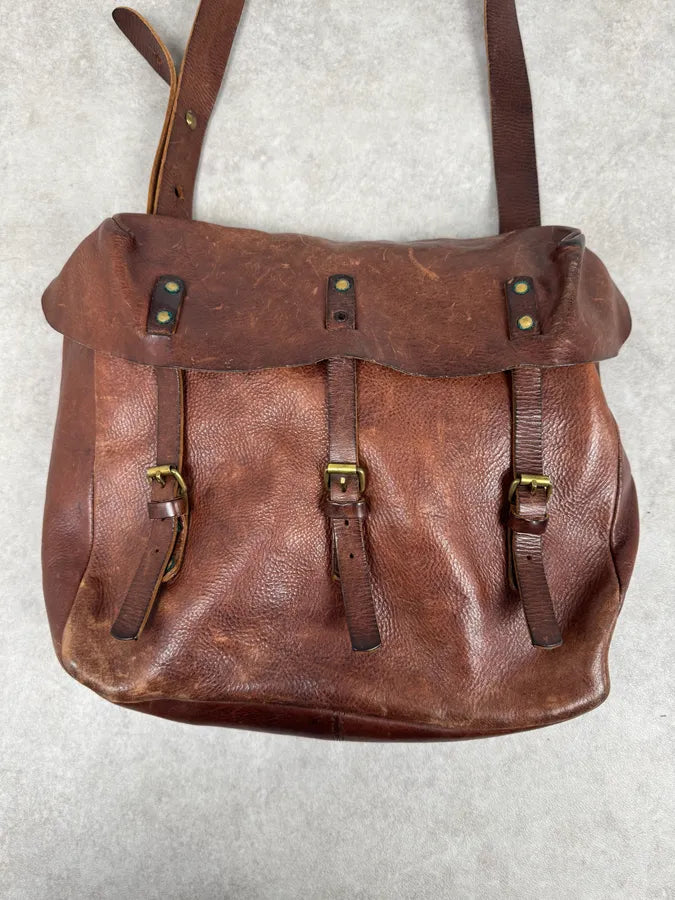 2000s Maison Martin Margiela Artisanal Brown Leather Straps Shoulder Bag wQJVGGC 3
