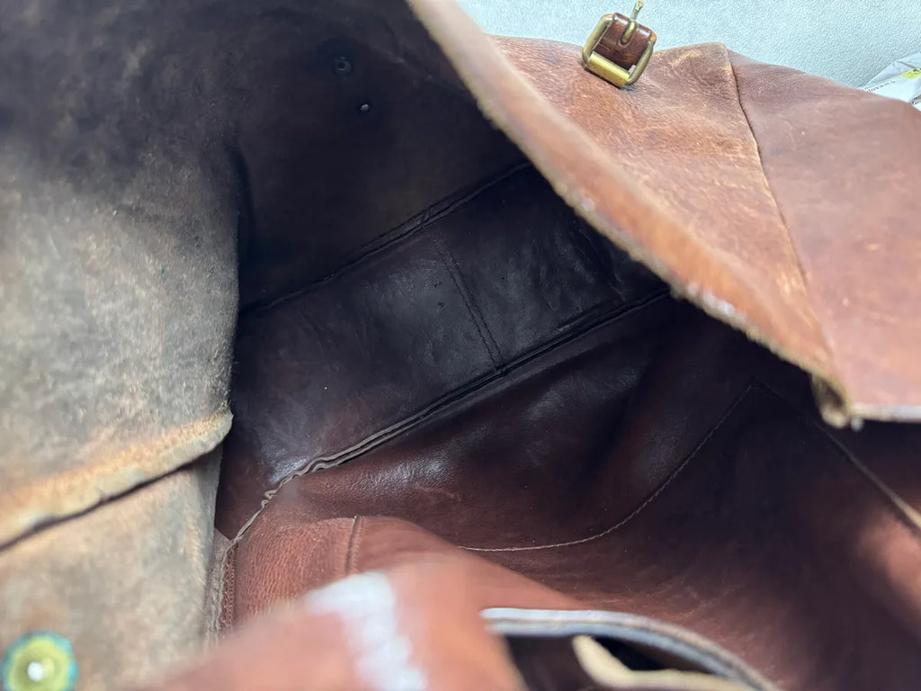 2000s Maison Martin Margiela Artisanal Brown Leather Straps Shoulder Bag wQJVGGC 9