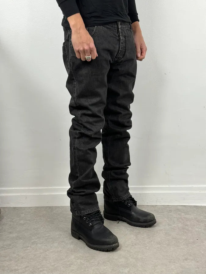 2000s Maison Martin Margiela Black Slim Signature Denim Jeans xhfMPcq 3