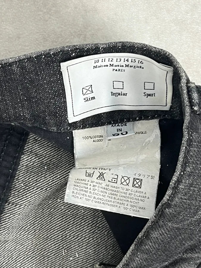 2000s Maison Martin Margiela Black Slim Signature Denim Jeans xhfMPcq 10
