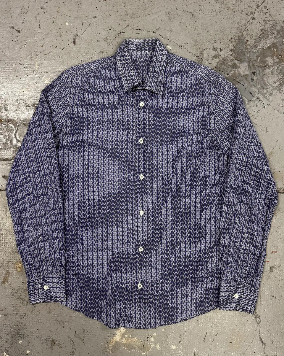 SS2007 Maison Martin Margiela Blue Abstract Shirt EviQNOv 0
