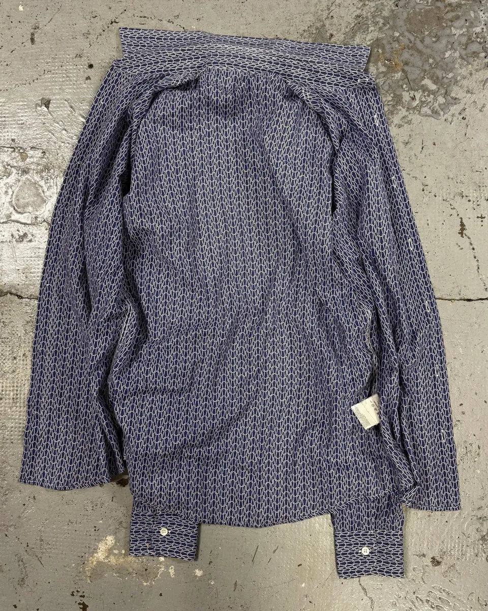 SS2007 Maison Martin Margiela Blue Abstract Shirt EviQNOv 4