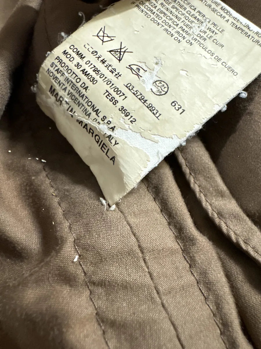 SS2007 Maison Martin Margiela Brown & Khaki Hybrid Leather Jacket etLRSAA 10