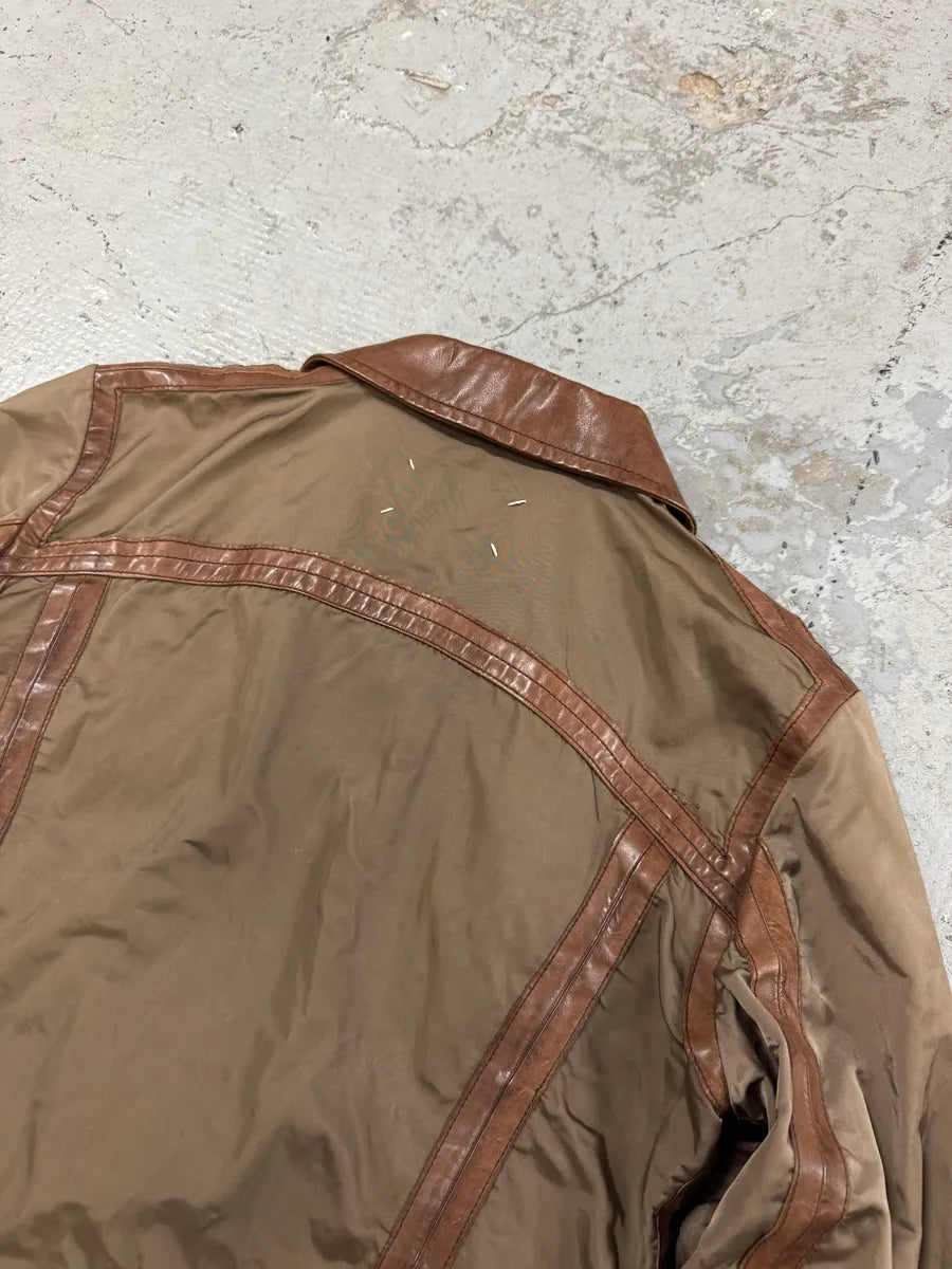 2000s Maison Martin Margiela Brown & Khaki Hybrid Leather Jacket etLRSAA 11