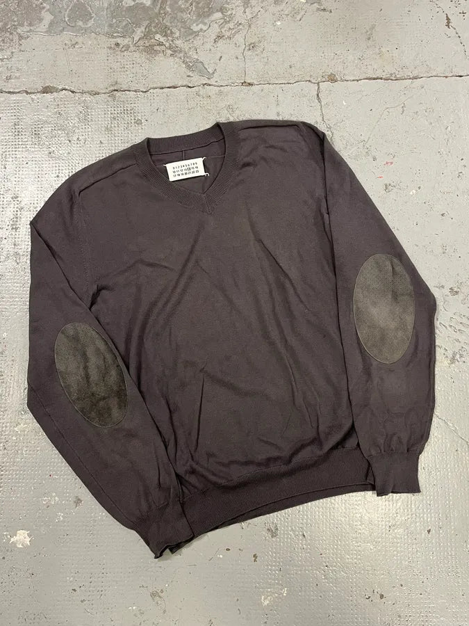 2000s Maison Martin Margiela Brown V Neck Signature Sweater NCoQZaH 3