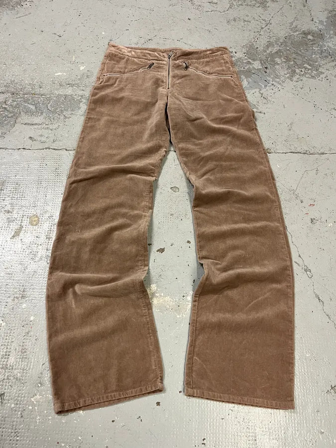 2000s Maison Martin Margiela MM6 Beige Velvet Pants EMEWqlj 0