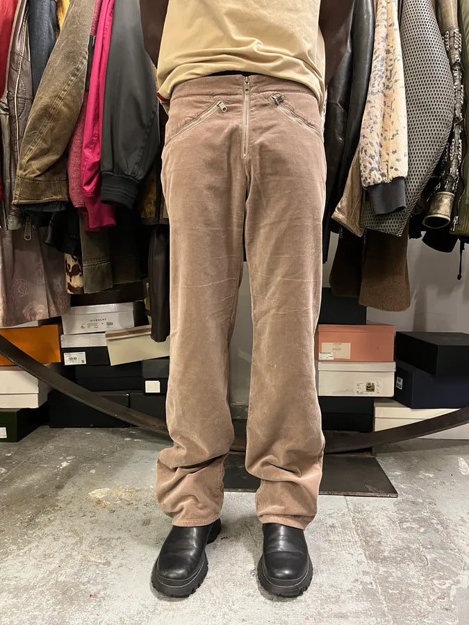 2000s Maison Martin Margiela MM6 Beige Velvet Pants EMEWqlj 1