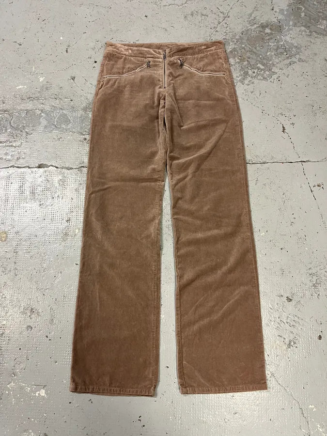 2000s Maison Martin Margiela MM6 Beige Velvet Pants EMEWqlj 2