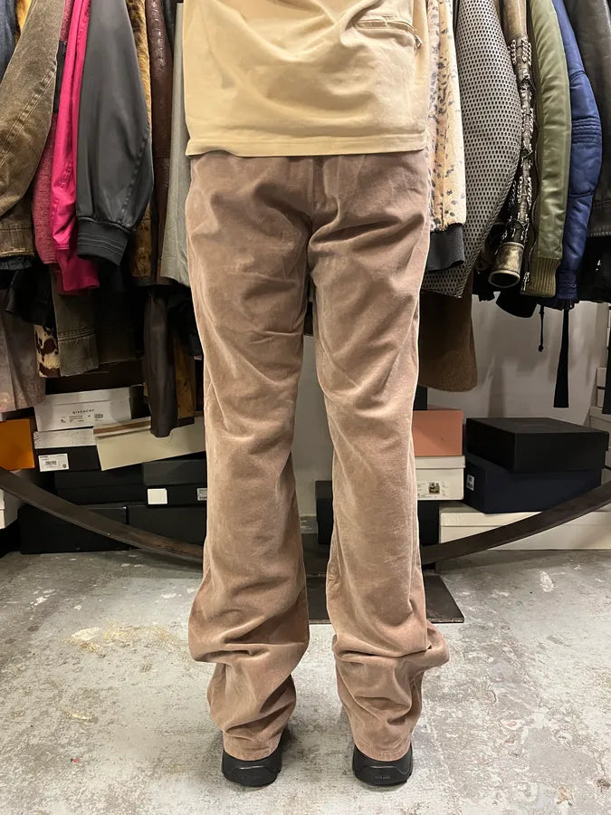 2000s Maison Martin Margiela MM6 Beige Velvet Pants EMEWqlj 3