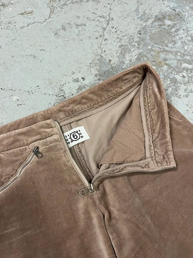 2000s Maison Martin Margiela MM6 Beige Velvet Pants EMEWqlj 8