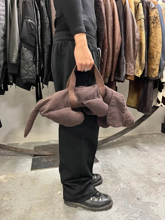 2000s Maison Martin Margiela MM6 Brown Dog Handle Bag (OS) RlivKcn 1