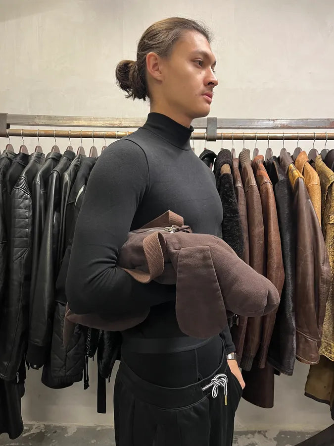 2000s Maison Martin Margiela MM6 Brown Dog Handle Bag (OS) RlivKcn 3