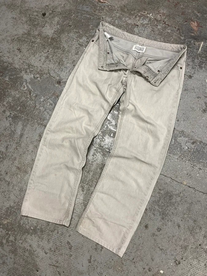 2000s Maison Martin Margiela White Signature Jeans sSFrisp 5