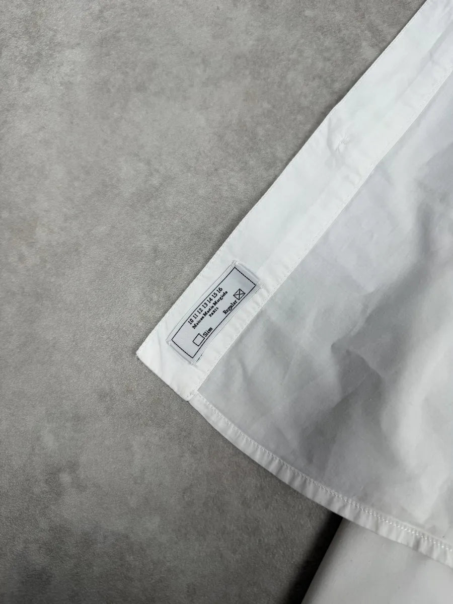 2000s Maison Martin Margiela White Stripped Signature Shirt vzuIDxS 6