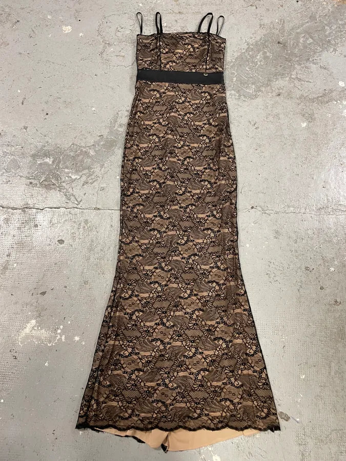 2000s Mangano Lace Black Dress (S/M) 3