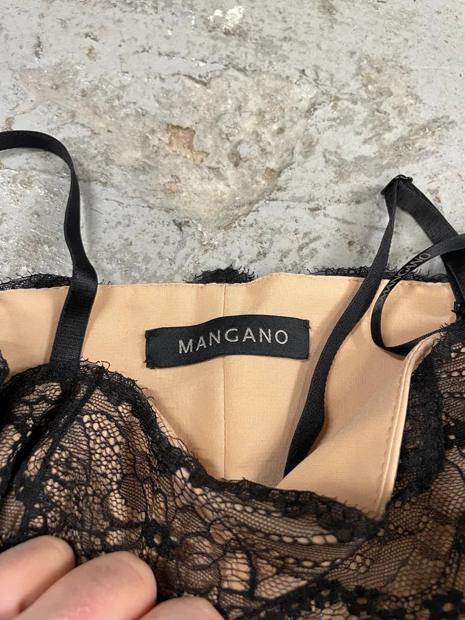 2000s Mangano Lace Black Dress (S/M) 6