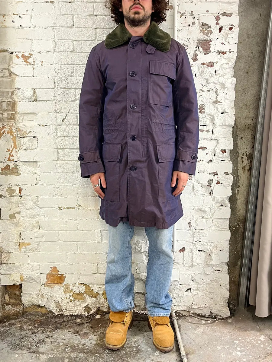 2000s Marc Jacobs Fur Collar Purple Long Cargo Coat sxTHUpJ 1
