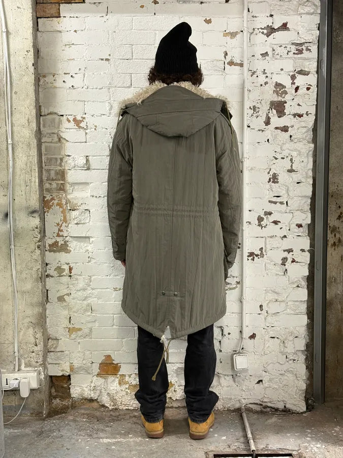 2000s Marc Jacobs Military Green Long Parka Fur Hooded Jacket oboXWDw 4