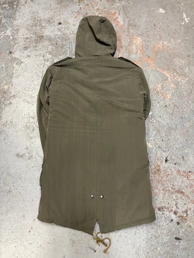 2000s Marc Jacobs Military Green Long Parka Fur Hooded Jacket oboXWDw 6