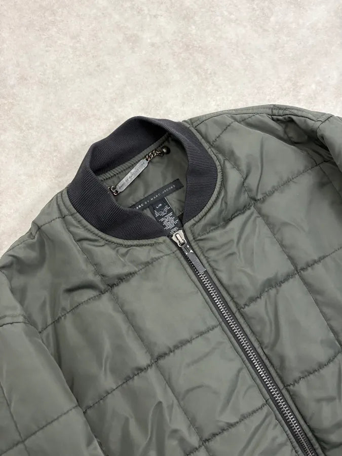 2010s Marc Jacobs Olive Quilted Nylon Bomber Jacket IMsRAuT 4