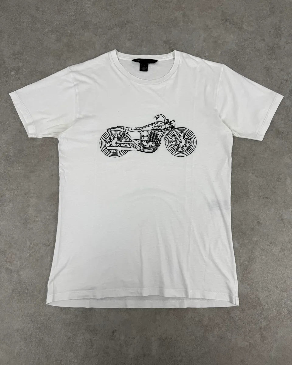 2000s Marc Jacobs White Motorcycle T-Shirt YUgsheV 0