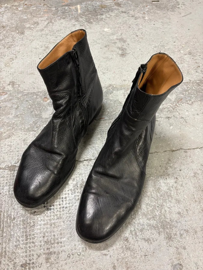 2000s Margiela Black Leather Boots xswTimR 2