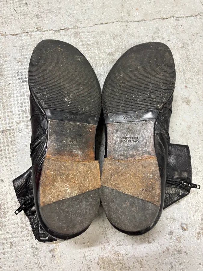 2000s Margiela Black Leather Boots xswTimR 7