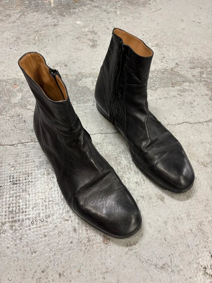 2000s Margiela Black Leather Boots xswTimR 3