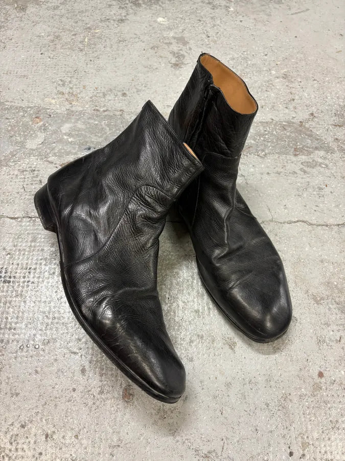 2000s Margiela Black Leather Boots xswTimR 4