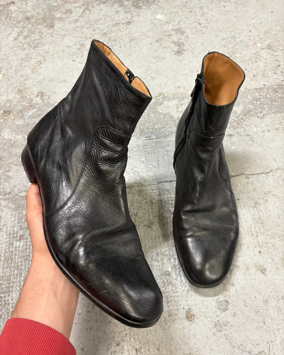 2000s Margiela Black Leather Boots xswTimR 0