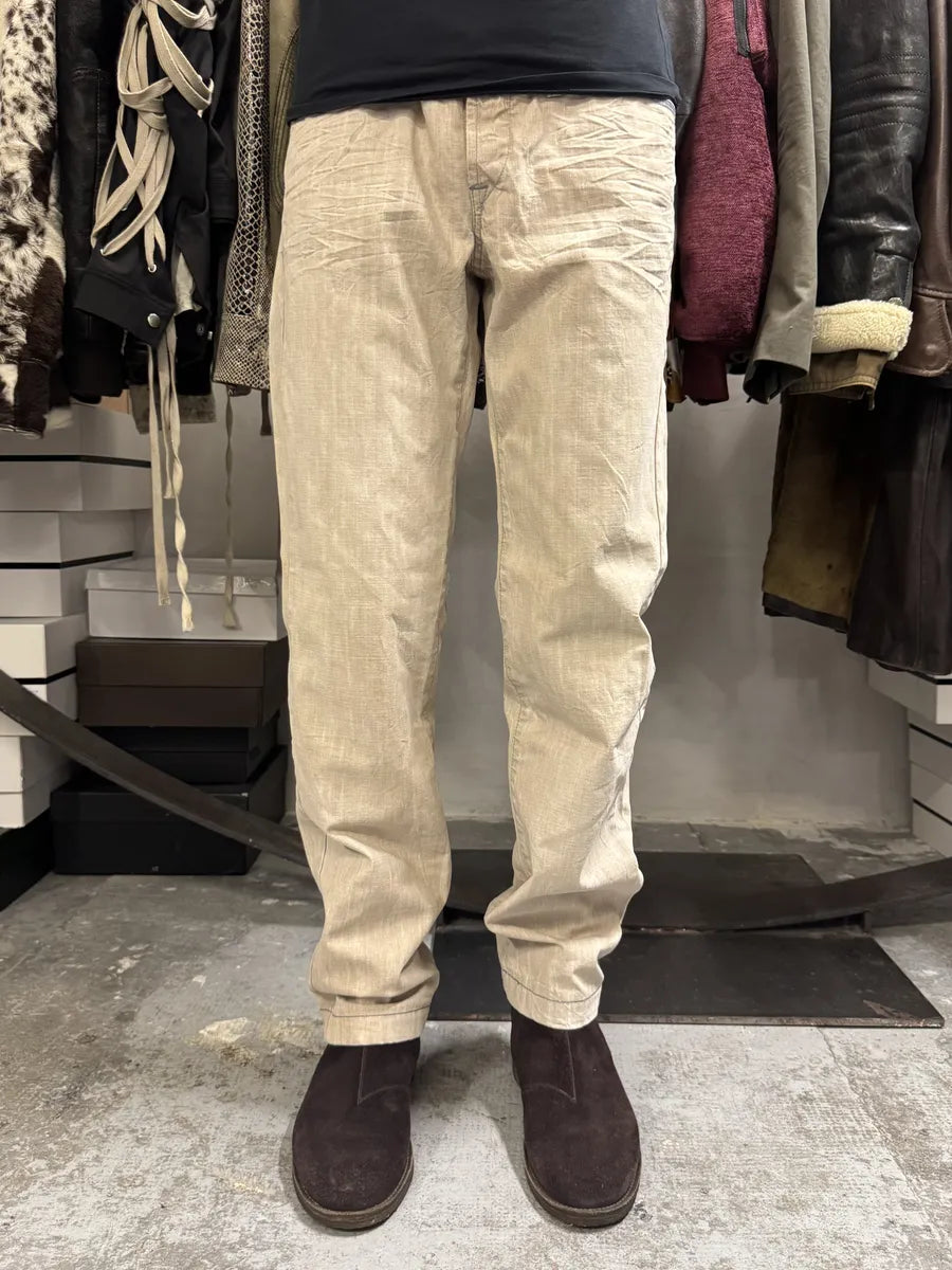 2000s Marithé + Francois Girbaud Beige Denim Jeans HFOAoBs 0
